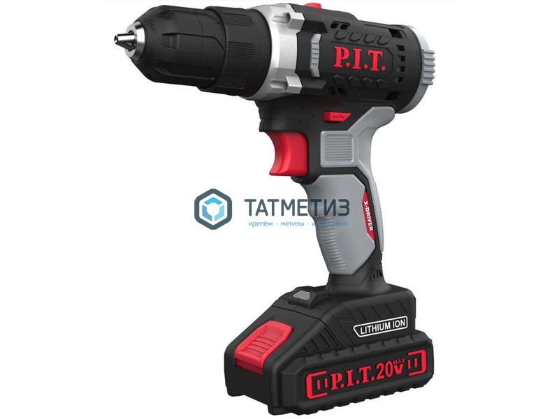 Дрель акк. 20В, Li-Ion, 30Нм, БЗП, 1,5Ач,быстр.зарядка, кейс, P.I.T -  магазин «ТАТМЕТИЗ»