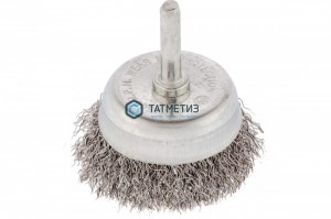 Щетка для дрели чашка  50 мм, со шпилькой, витая проволока, 0,3мм// Сибртех -  магазин крепежа «ТАТМЕТИЗ»