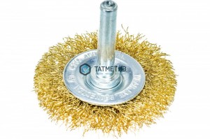 Щетка для дрели дисковая  50 мм, латунированная витая проволока// Matrix -  магазин крепежа «ТАТМЕТИЗ»