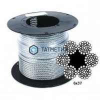 Трос стальной оц.16 мм DIN 3055 (100 м/бух) КК | «ТАТМЕТИЗ» Трос стальной оц.16 мм DIN 3055 (100 м/бух) КК - магазин крепежа «ТАТМЕТИЗ»