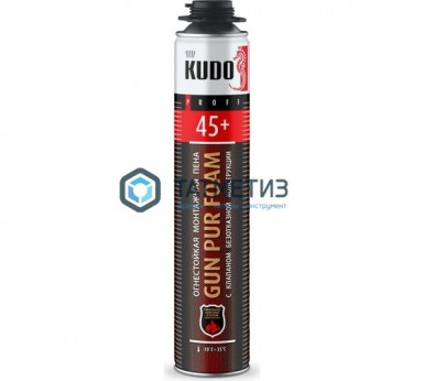 Пена монтажная проф огнестойкая KUDO PROFF 45+, всесезонная 1000 мл /12 | «ТАТМЕТИЗ» Пена монтажная проф огнестойкая KUDO PROFF 45+, всесезонная 1000 мл /12 - магазин крепежа «ТАТМЕТИЗ»