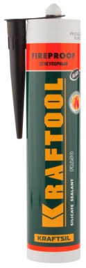 Герметик KRAFTOOL KRAFTFLEX FR150 силикатный огнеупорный "+1500 С", жаростойкий, черный, 300мл -  магазин «ТАТМЕТИЗ»