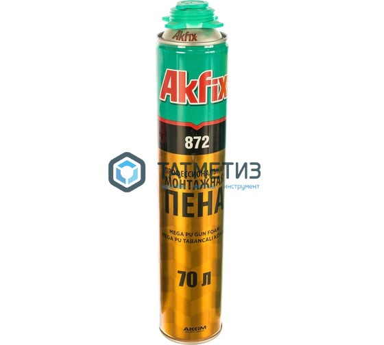Пена монтажная проф Akfix 872 750мл (1020 гр) (12) | «ТАТМЕТИЗ» Пена монтажная проф Akfix 872 750мл (1020 гр) (12) - магазин крепежа «ТАТМЕТИЗ»